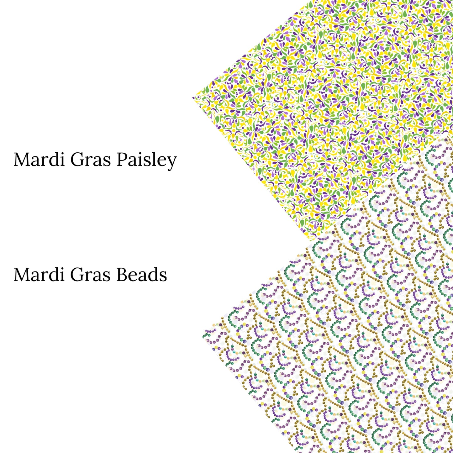 Mardi Gras Beads Faux Leather Sheets