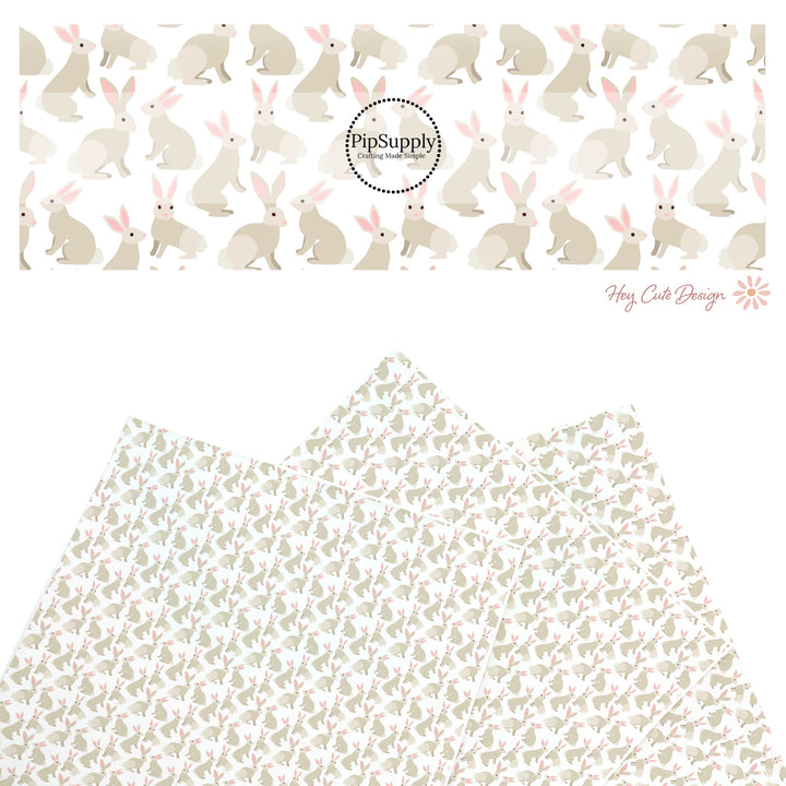 These Easter themed faux leather sheets contain the following design elements: Easter bunnies. Our CPSIA compliant faux leather sheets or rolls can be used for all types of crafting projects.