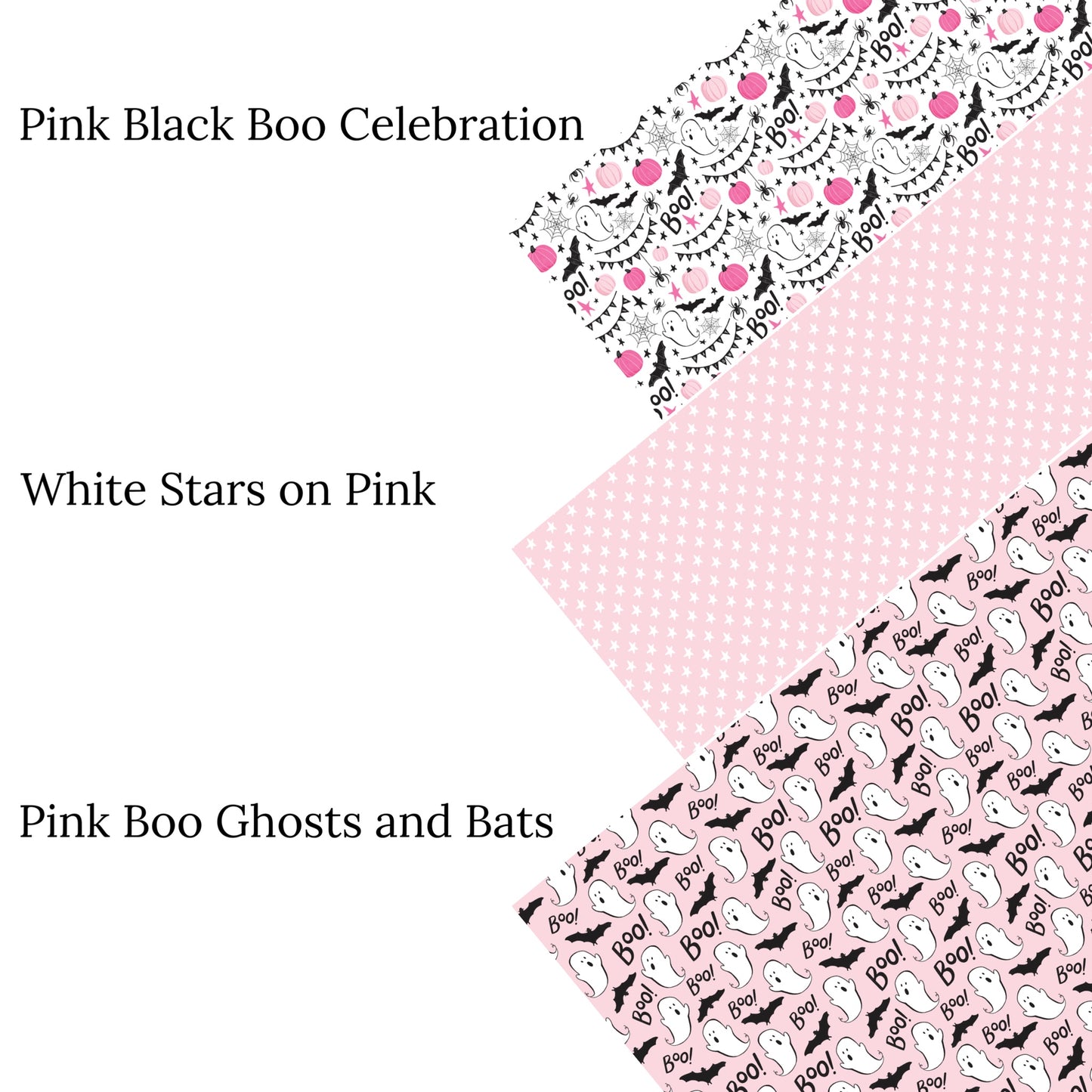 Pink Boo Ghosts and Bats Faux Leather Sheets