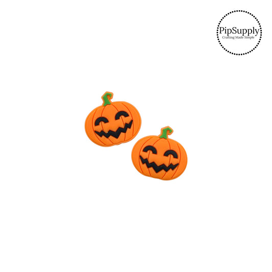 Orange pumpkin with spooky smile flexible embellishment