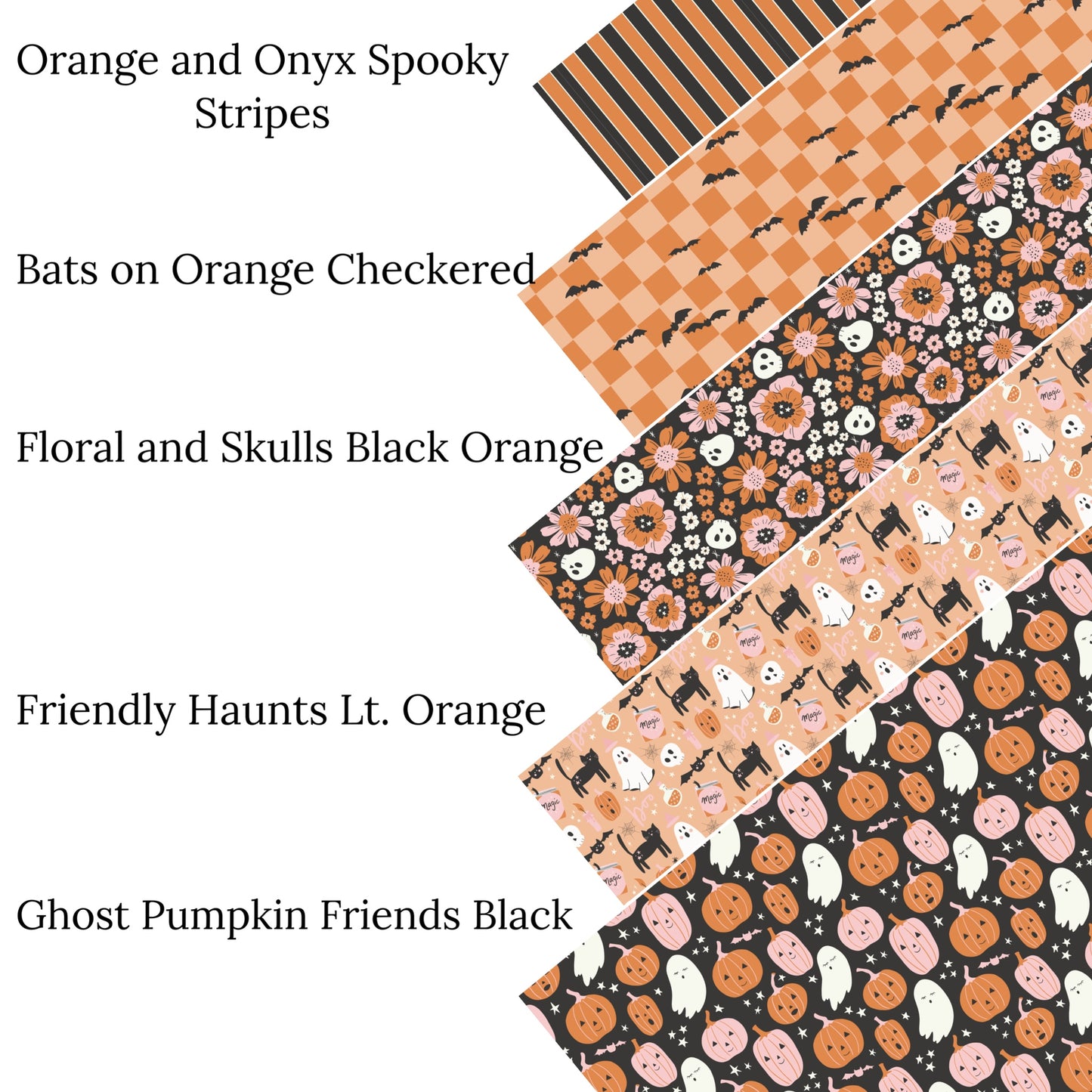 Florals and Skulls Black Orange Faux Leather Sheets