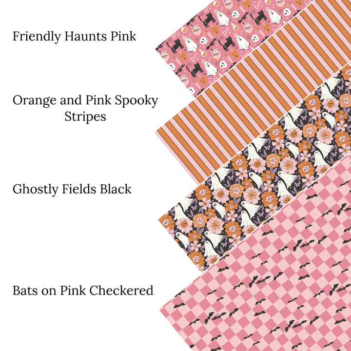 Friendly Haunts Pink Faux Leather Sheets