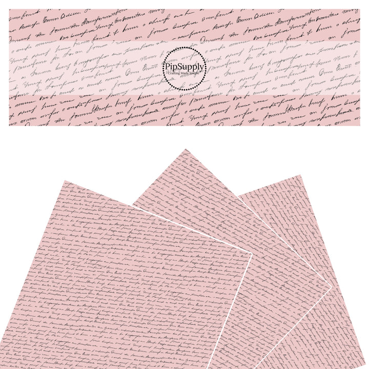 These faux leather sheets contain the following design elements: handwritten notes on mauve. Our CPSIA compliant faux leather sheets or rolls can be used for all types of crafting projects.