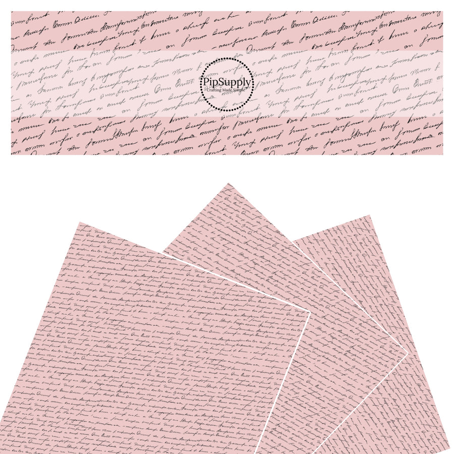 These faux leather sheets contain the following design elements: handwritten notes on mauve. Our CPSIA compliant faux leather sheets or rolls can be used for all types of crafting projects.