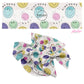 These celebration themed no sew bow strips can be easily tied and attached to a clip for a finished hair bow. These patterned bow strips are great for personal use or to sell. These bow strips feature "Happy Birthday" and smiley faces on cream.