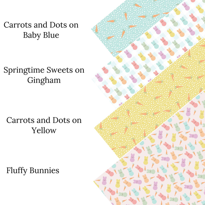 Carrots and Dots on Baby Blue Faux Leather Sheets