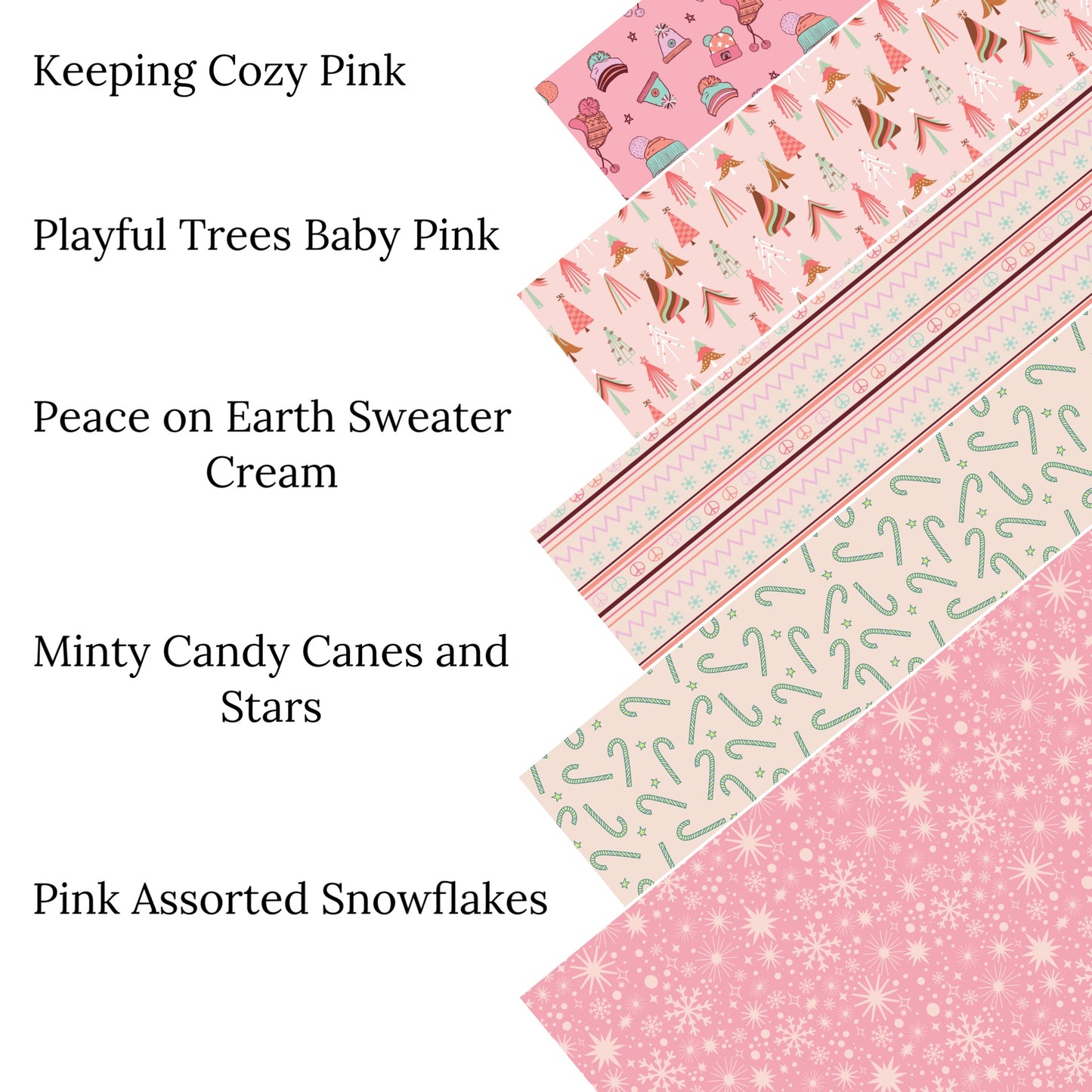 Pink Assorted Snowflakes Faux Leather Sheets