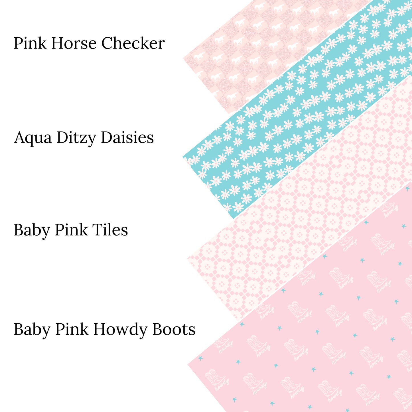 Baby Pink Howdy Boots Faux Leather Sheets