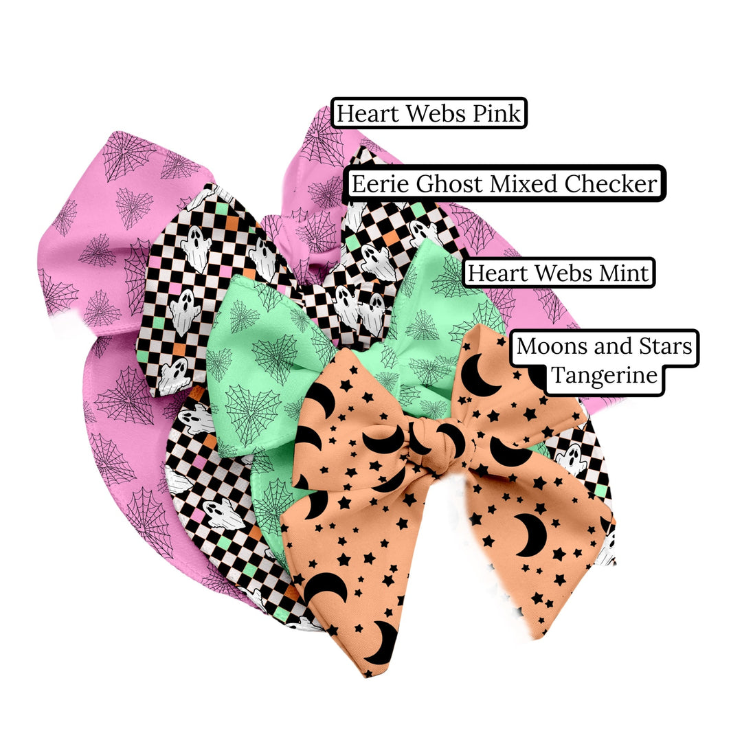 Heart Webs Pink Hair Bow Strips