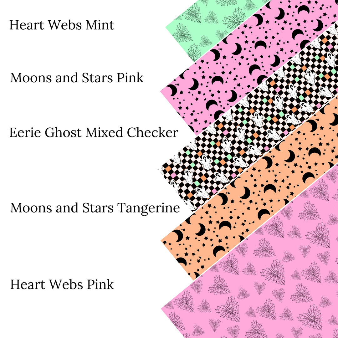 Eerie Ghost Mixed Checker Faux Leather Sheets