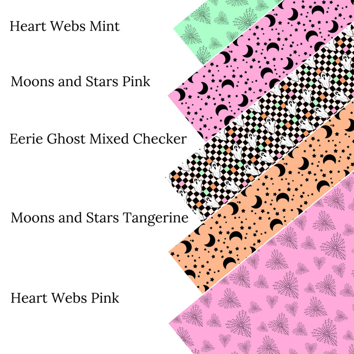 Heart Webs Pink Faux Leather Sheets