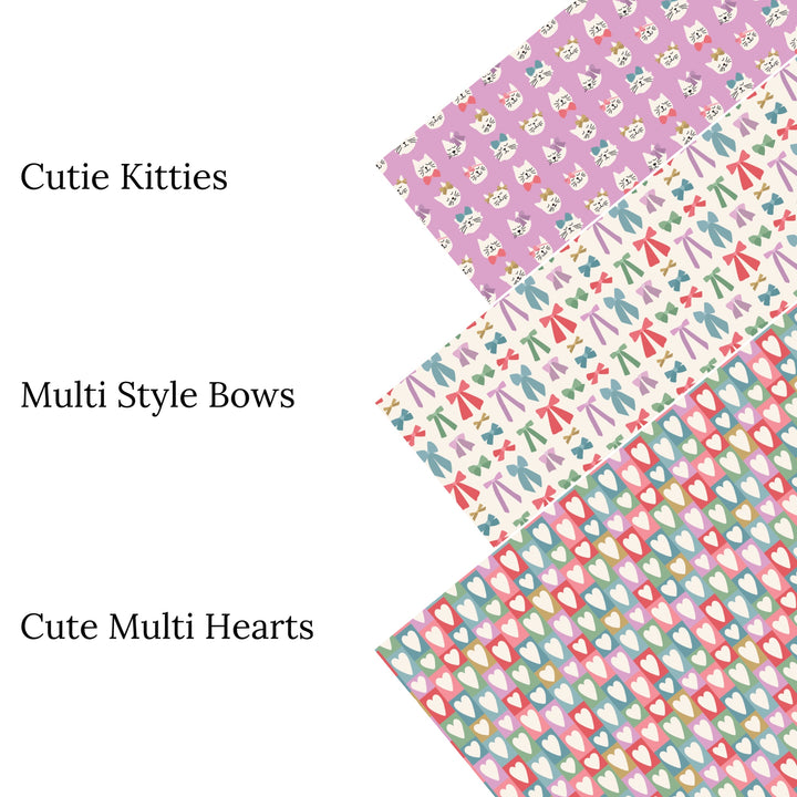 Cute Multi Hearts Faux Leather Sheets