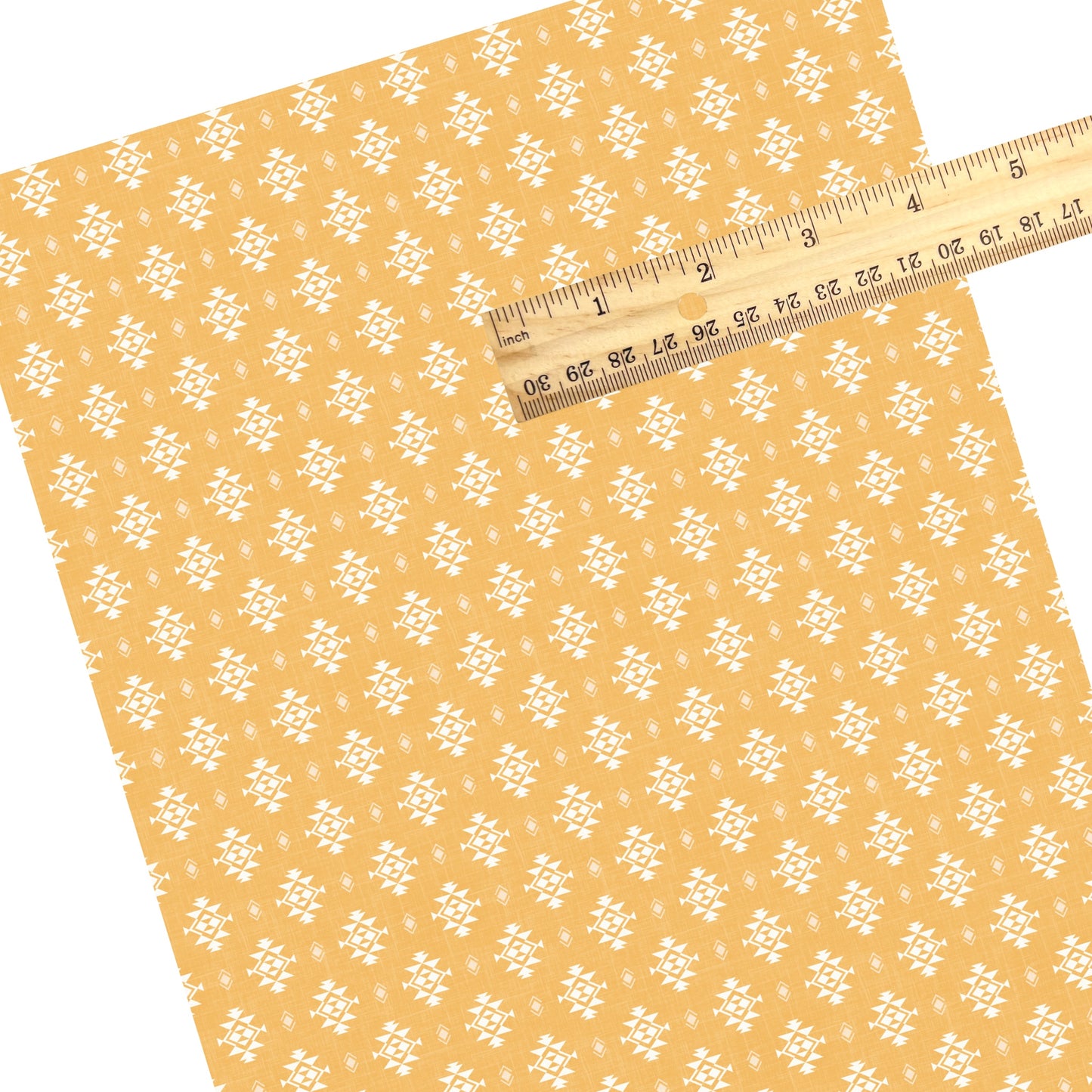 These summer faux leather sheets contain the following design elements: western aztec pattern on honey. Our CPSIA compliant faux leather sheets or rolls can be used for all types of crafting projects.