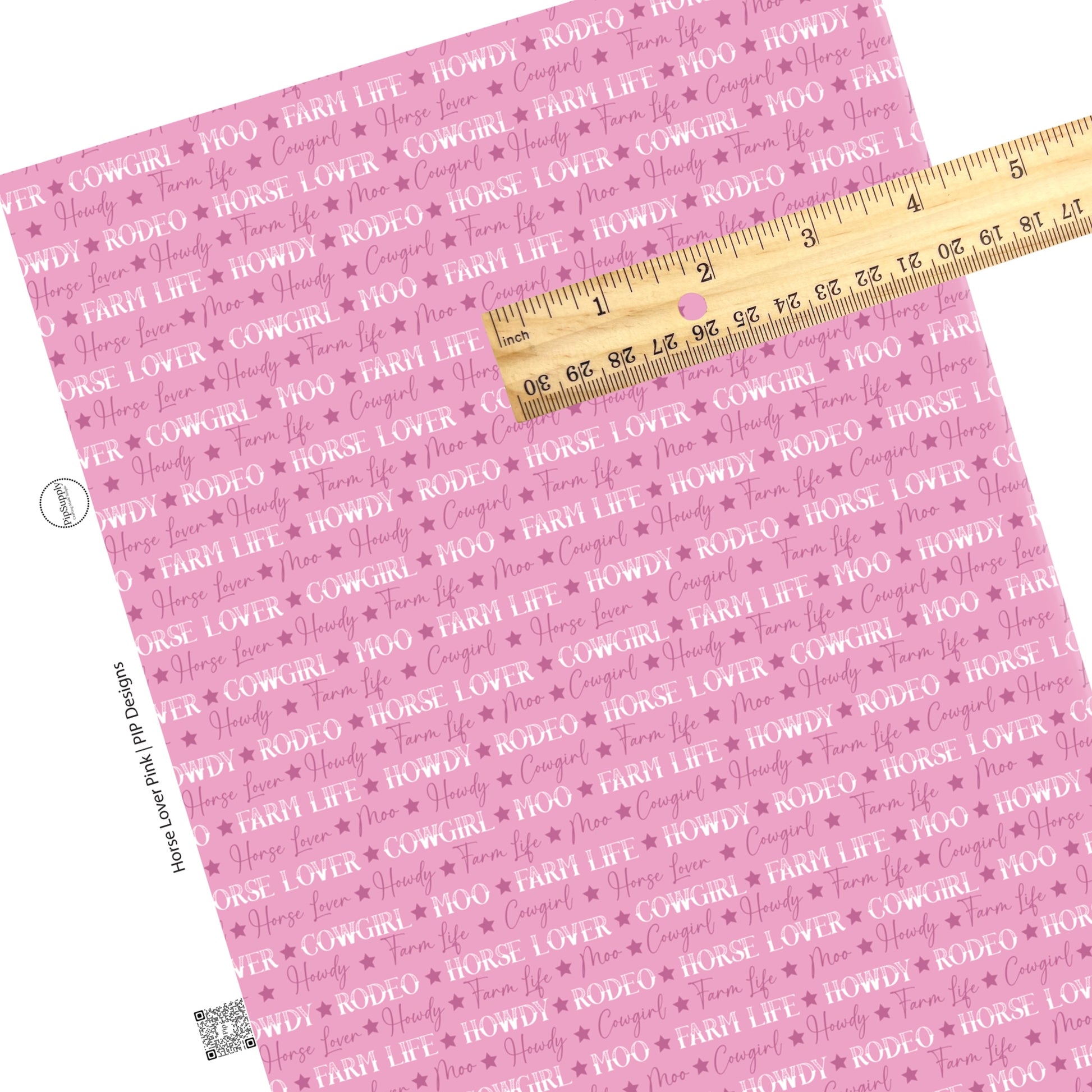 These western pattern themed faux leather sheets contain the following design elements: "Horse Lover" sayings and stars on pink. Our CPSIA compliant faux leather sheets or rolls can be used for all types of crafting projects.