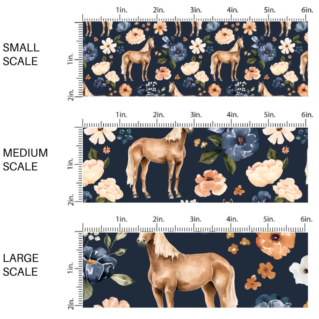 These spring and summer pattern fabric by the yard features farm and meadow horses. This fun fabric can be used for all your sewing and crafting needs!