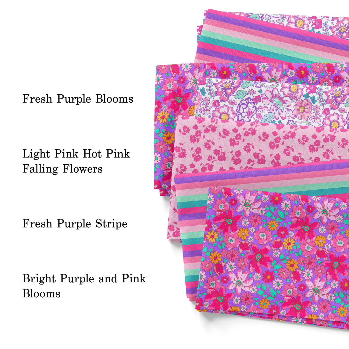 Fresh Purple Blooms Fabric By The Yard