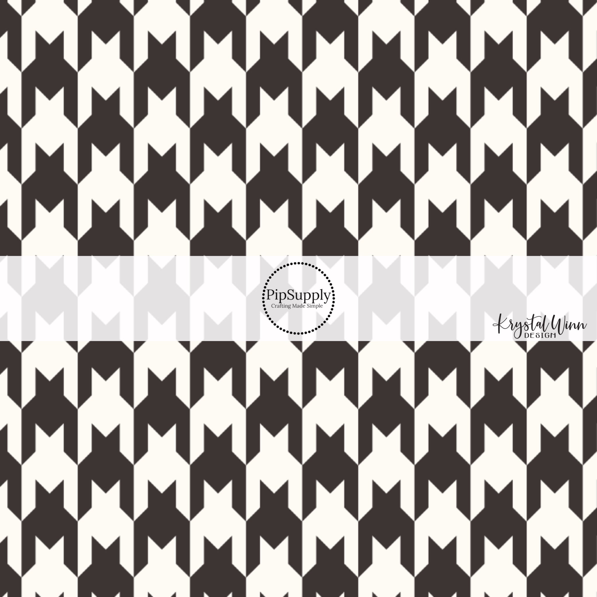 Black & White Houndstooth Nouveau Bow Collar