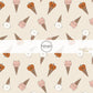 These Halloween themed pattern fabric by the yard features the following design elements: Halloween themed ice cream cones. This fun spooky themed fabric can be used for all your sewing and crafting needs!