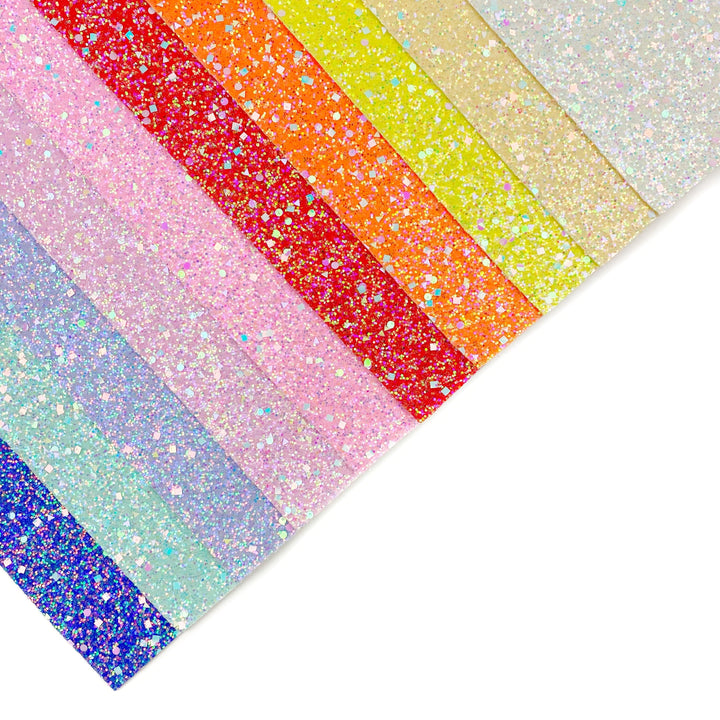 Carnation Dazzling Geometric Chunky Glitter Faux Leather Sheets