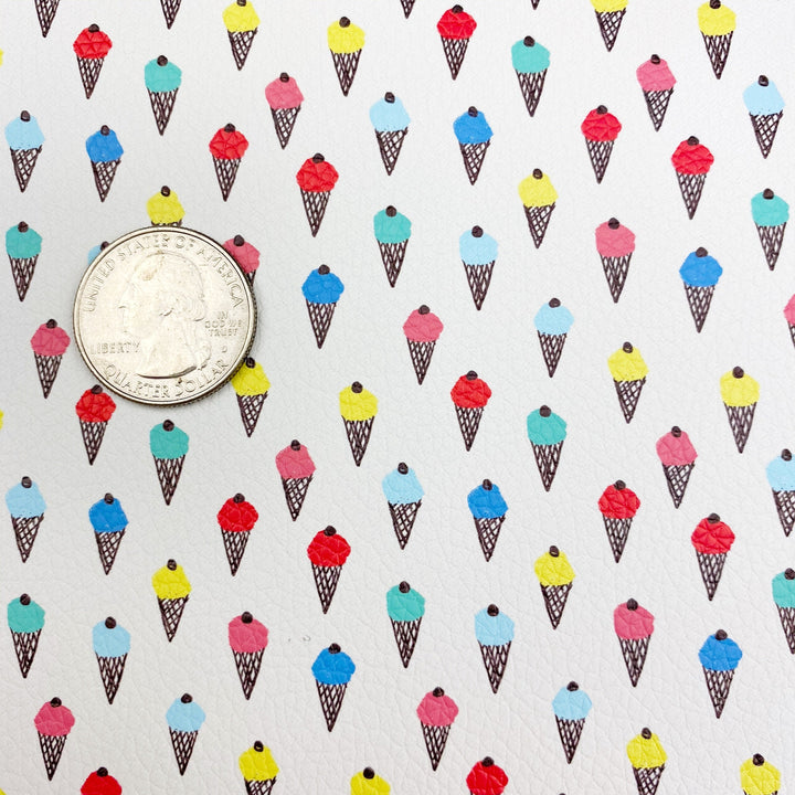 Ice Cream Doodles Vegan Leather