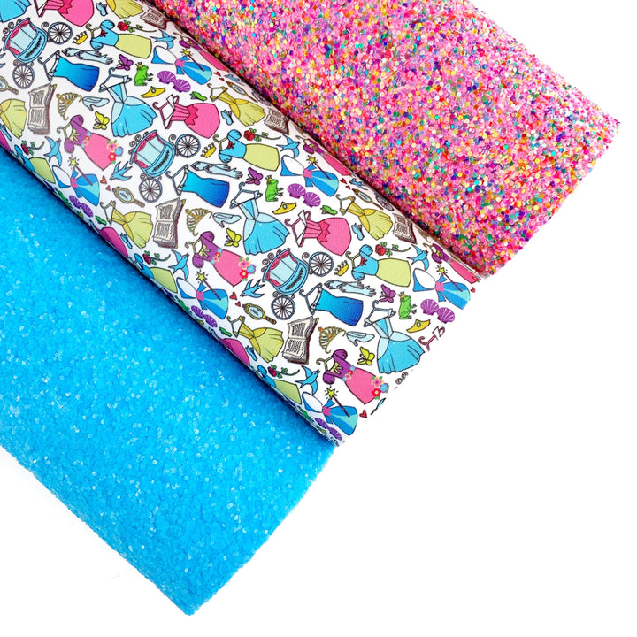 Tranquil Glassy Glitter Faux Leather Sheets