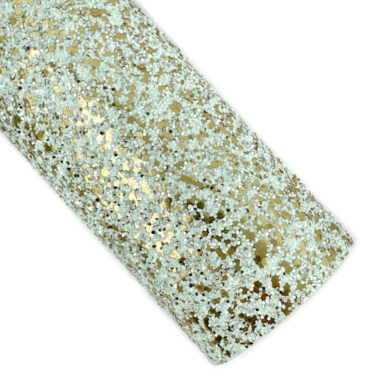 Irish Mint Golden Glitter Faux Leather Sheets