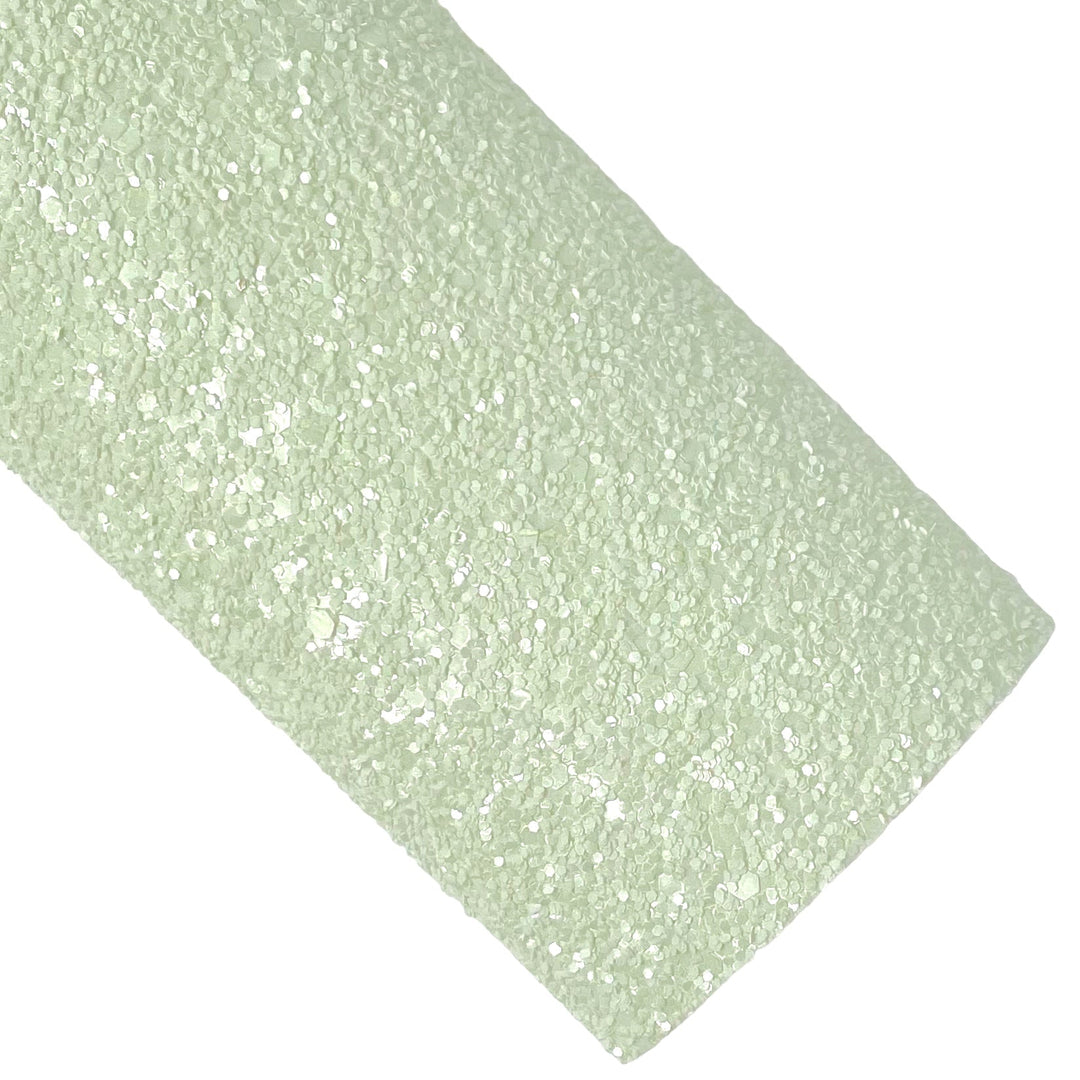 Tea Green Chunky Glitter Faux Leather Sheets