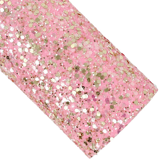 Cherry Blossom Gold Glitter Faux Leather Sheets