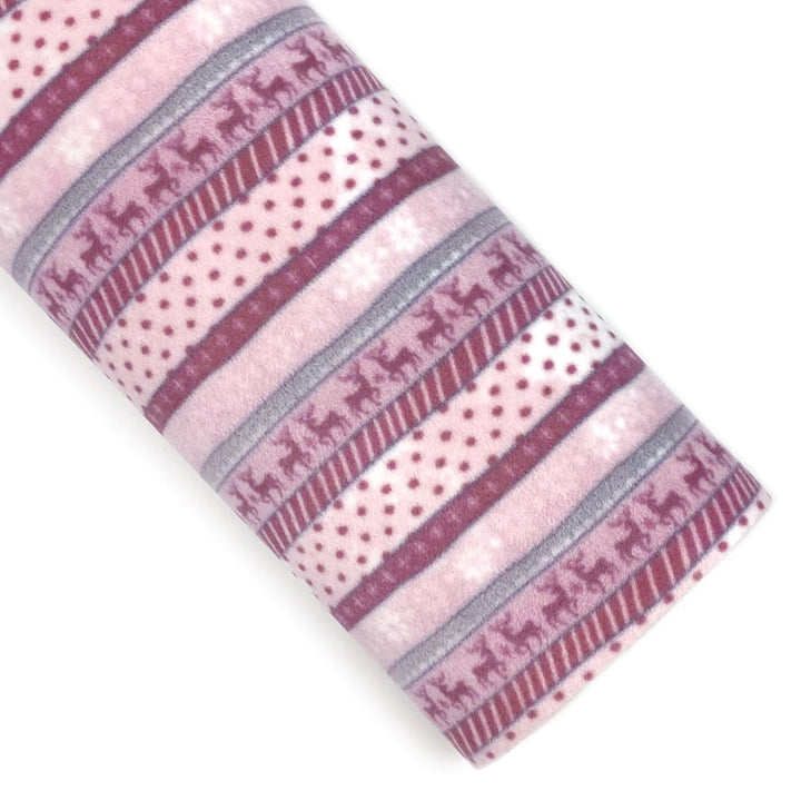 Snuggle Up Winter Stripes Velvet Vegan Leather