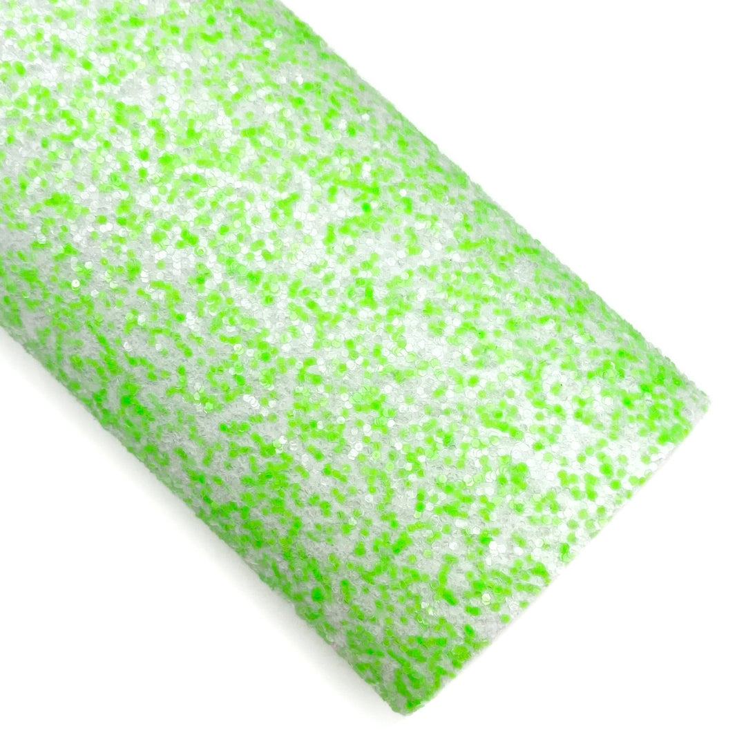 Lime Snow Cone Chunky Glitter Faux Leather Sheets