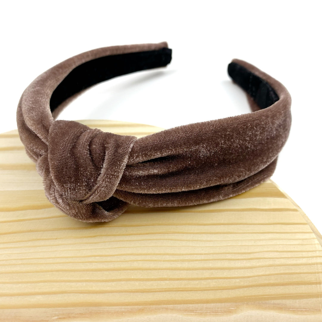 Iced Mocha Velvet Wholesale Knotted Headband