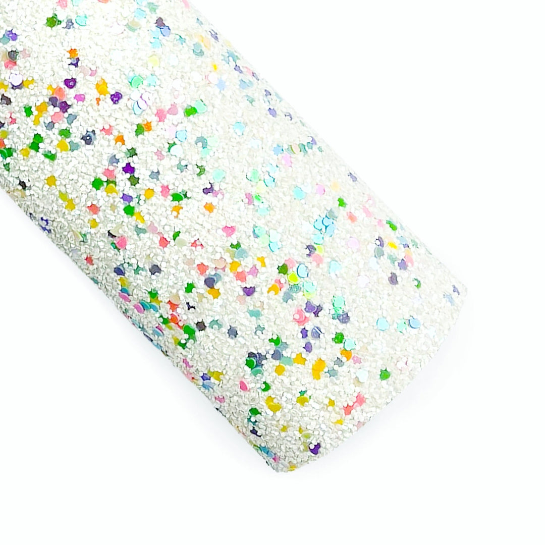 Pastel Candy Hearts Heart Glitter Faux Leather Sheets