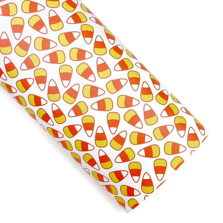 Halloween Candy Corn Vegan Leather