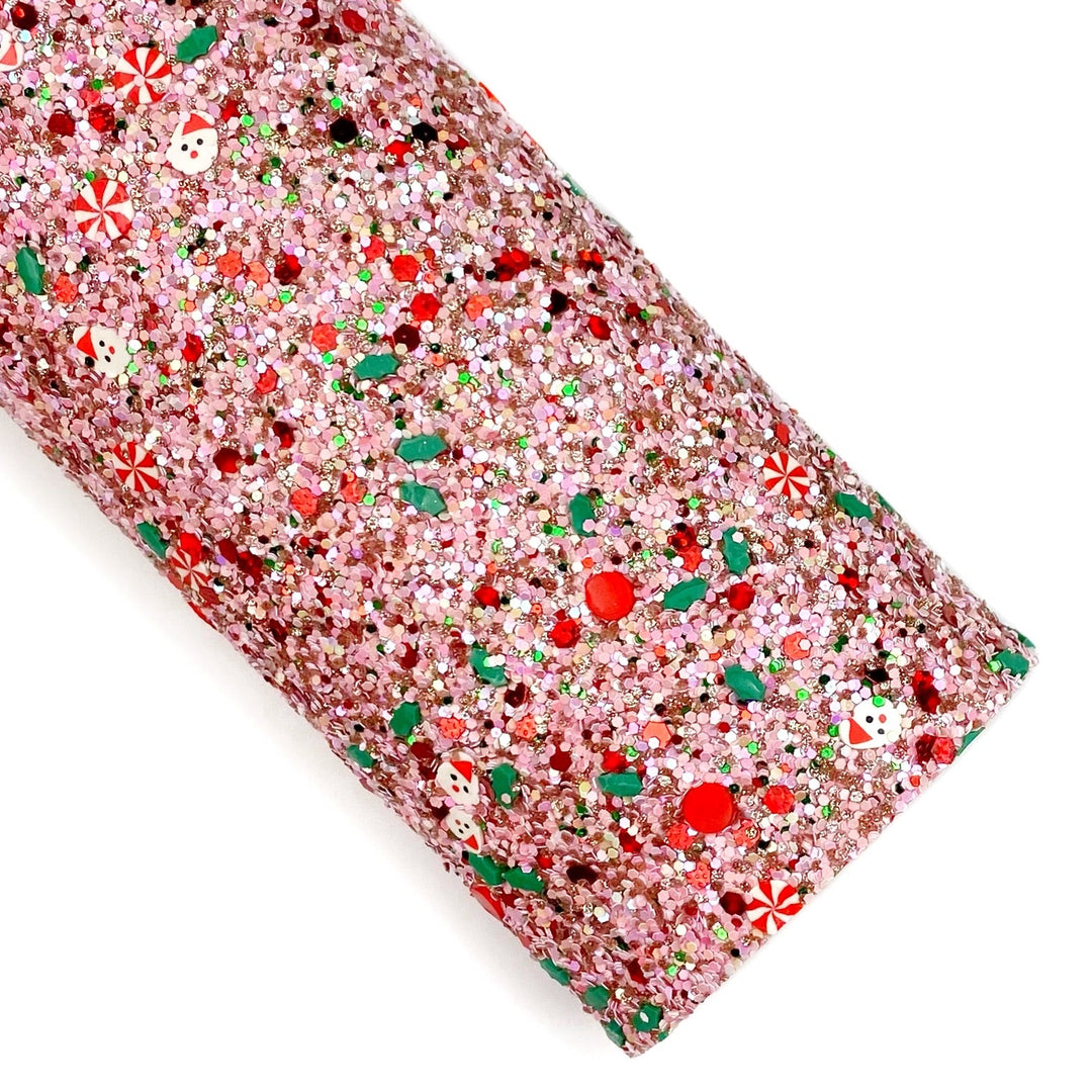 Holly Jolly Christmas Pieces Glitter Sheet