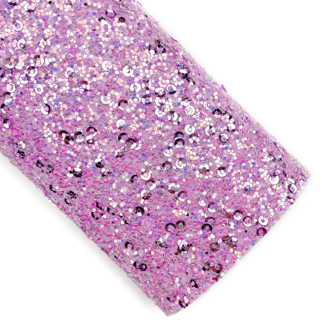 Lilac Sequins Chunky Glitter Faux Leather Sheets