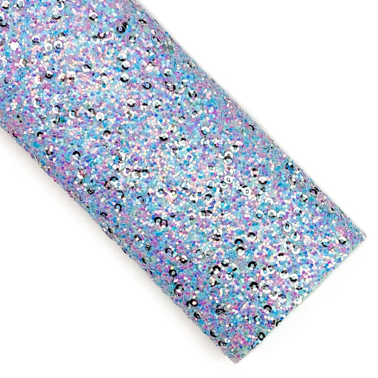 Cotton Candy Sequins Chunky Glitter Faux Leather Sheets