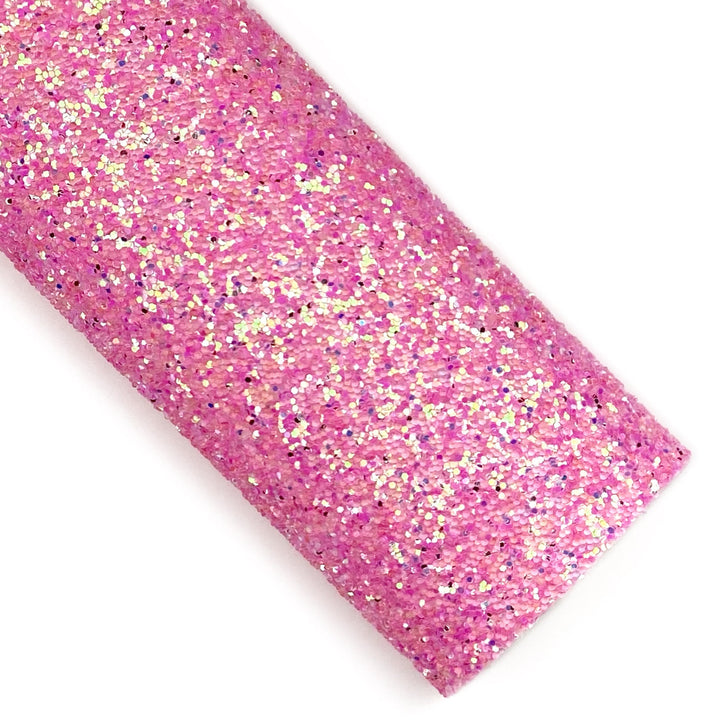 Pretty Pink Pearled Globe Glow in the Dark Glitter Faux Leather Sheets