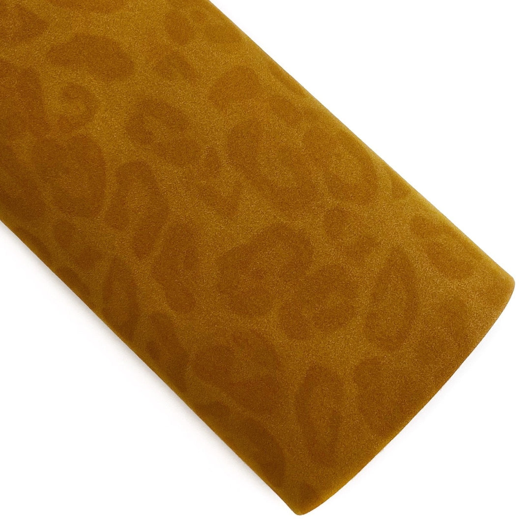 Brandy Leopard Suede Vegan Leather Sheets