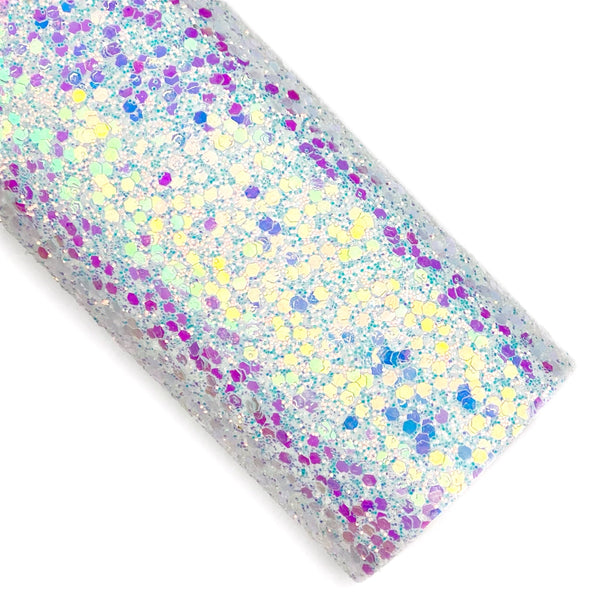 White Shimmer Glitter Faux Leather Sheets Pip Supply