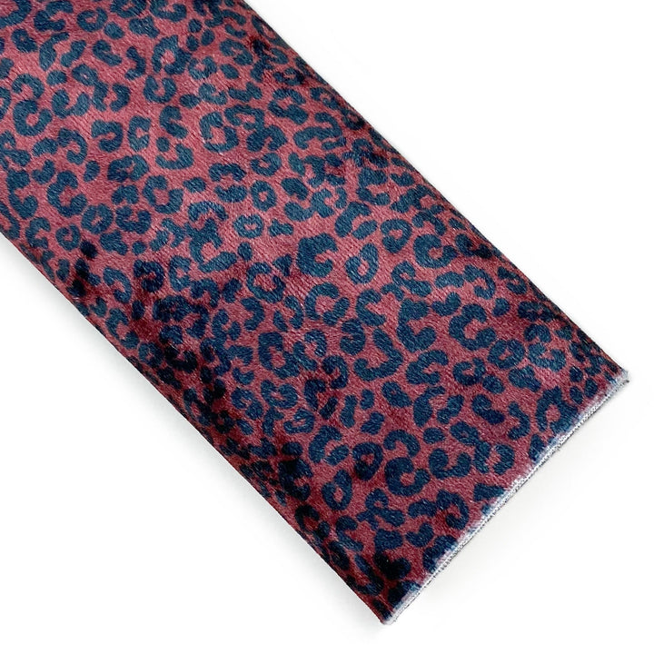 Raisin Leopard Crushed Velvet Vegan Leather Sheets