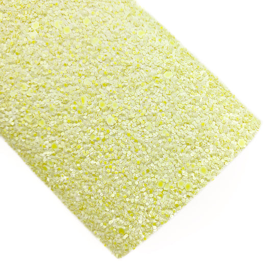 Yellow Chalk Matte Glitter Faux Leather Sheets