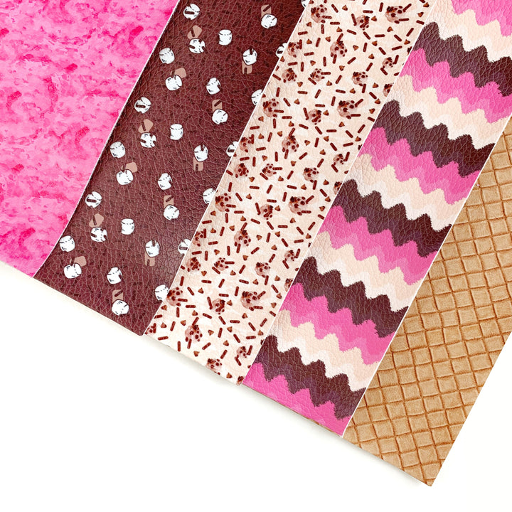 Waffle Cone Embossed Vegan Leather Sheets