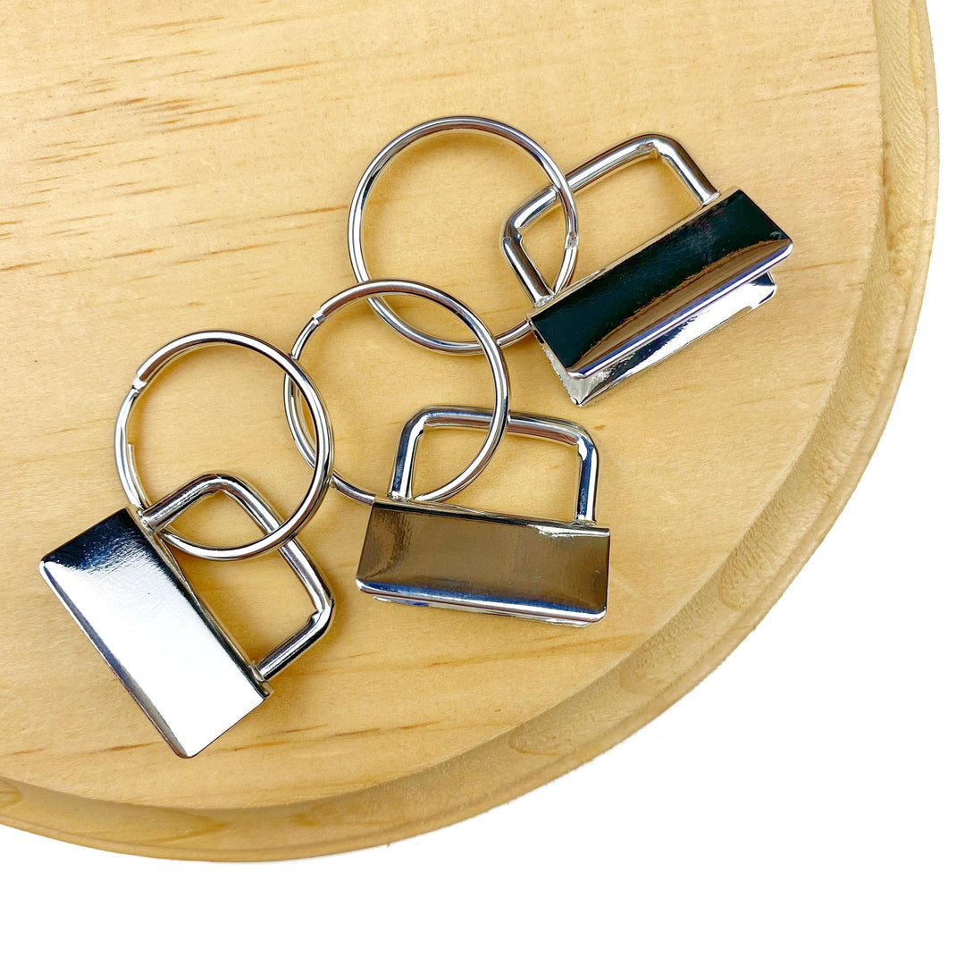 Set of 3 - 1" Silver Key Fob Hardware