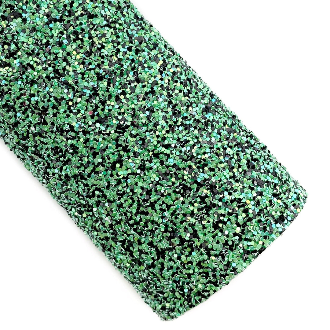 Green Potion Chunky Glitter Faux Leather Sheets