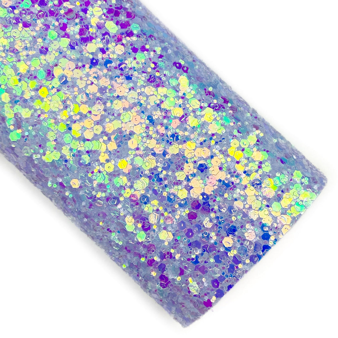 Pale Lavender Opalescent Glitter Faux Leather Sheets