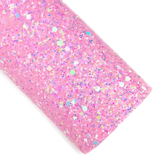 Carnation Dazzling Geometric Chunky Glitter Faux Leather Sheets