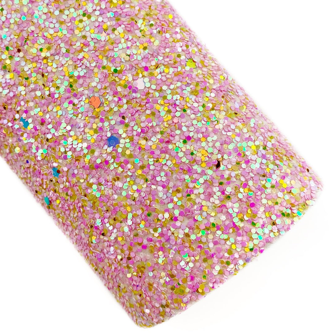 Pink Lemonade Chunky Glitter Faux Leather Sheets