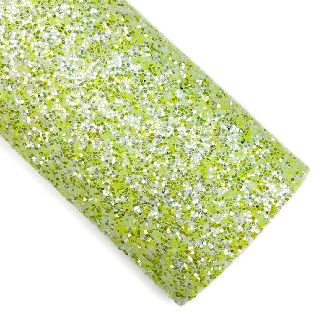 Lemon Snow Cone Chunky Glitter Faux Leather Sheets