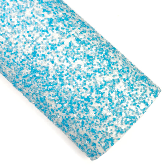 Blue Raspberry Snow Cone Chunky Glitter Faux Leather Sheets