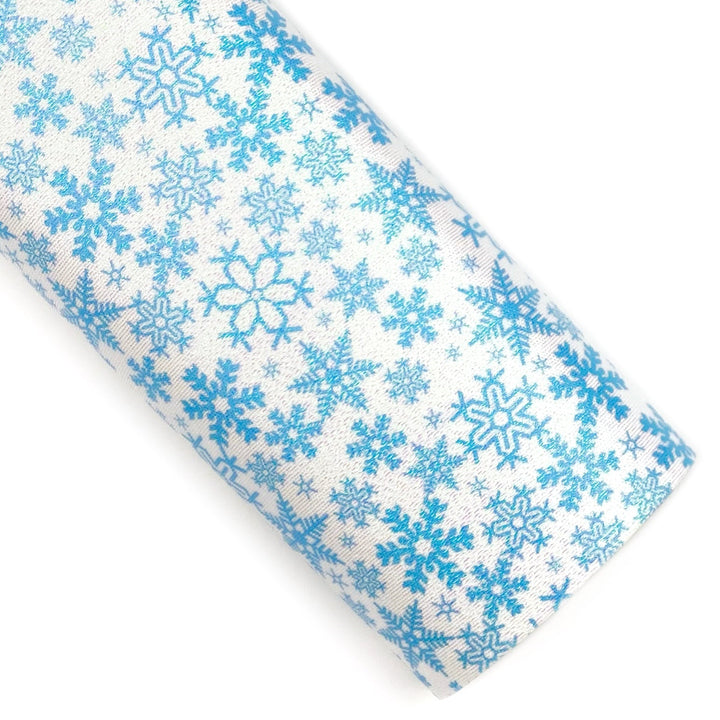 Blue Snowflake Tulle Glitter Sheet